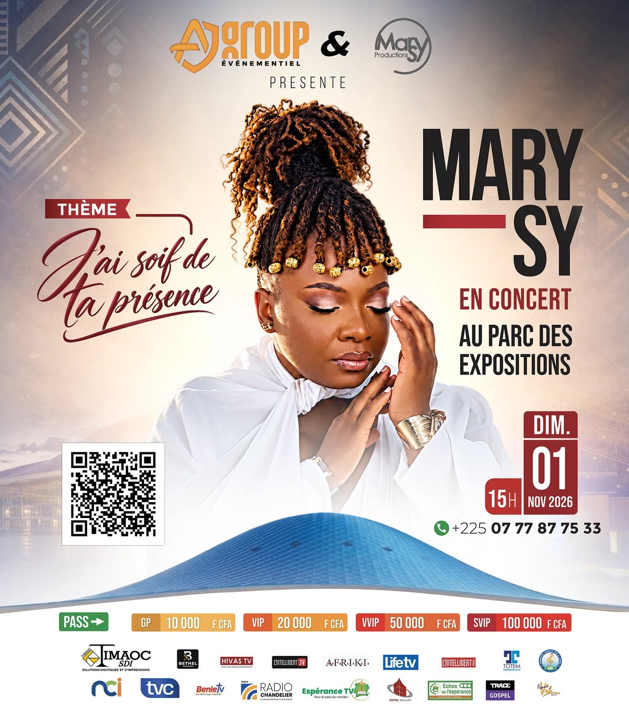 Affiche officielle du concert Mary Sy le 1er novembre 2026
